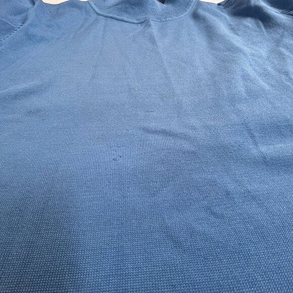 Pendleton Womens Blue Mock Neck Sweater Large Silk Blend Pullover Lightweight - Picture 6 of 9